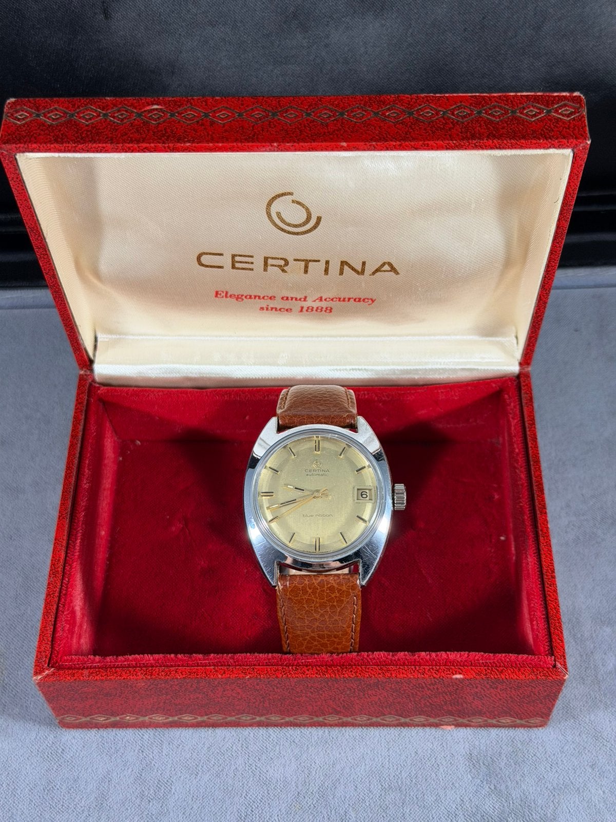 Vintage Certina Blue Ribbon Automatic horloge in doos!, Verzenden, Gebruikt