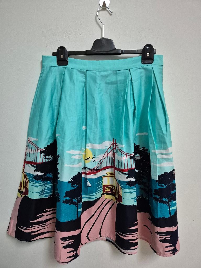 R5 - Fleurige Collectif rok maat XL (1), Kleding | Dames, Ophalen of Verzenden, Zo goed als nieuw, Maat 46/48 (XL) of groter, Onder de knie