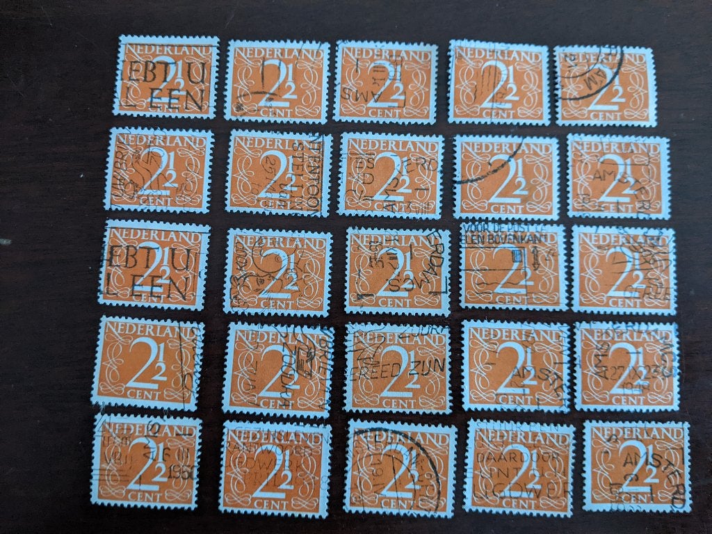 NL 1947; CIJFERZEGEL 2 1/2 cent NVPHNR 462 LEES !, Postzegels en Munten, Verzenden, Na 1940, Gestempeld