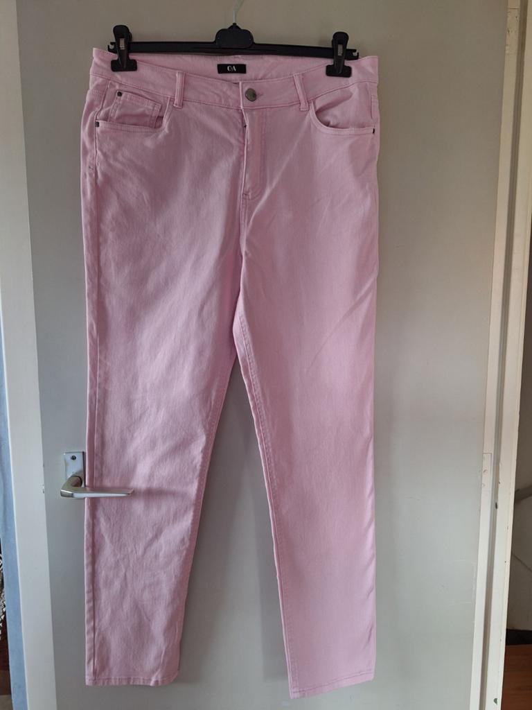 Roze  Stretch Broek -- Hoge Taille, Maat 46/48 (XL) of groter, Ophalen of Verzenden, Zo goed als nieuw, Lang