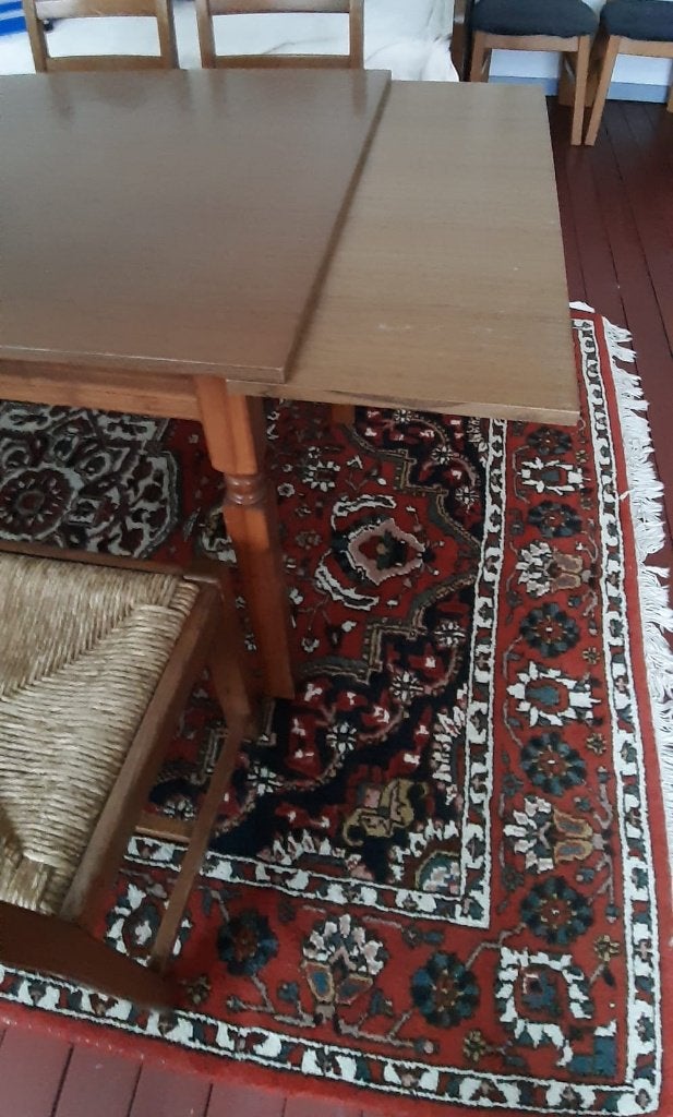 Eettafel met ingebouwde verlengstukken, Huis en Inrichting, Ophalen, Gebruikt, 100 tot 150 cm, 50 tot 100 cm