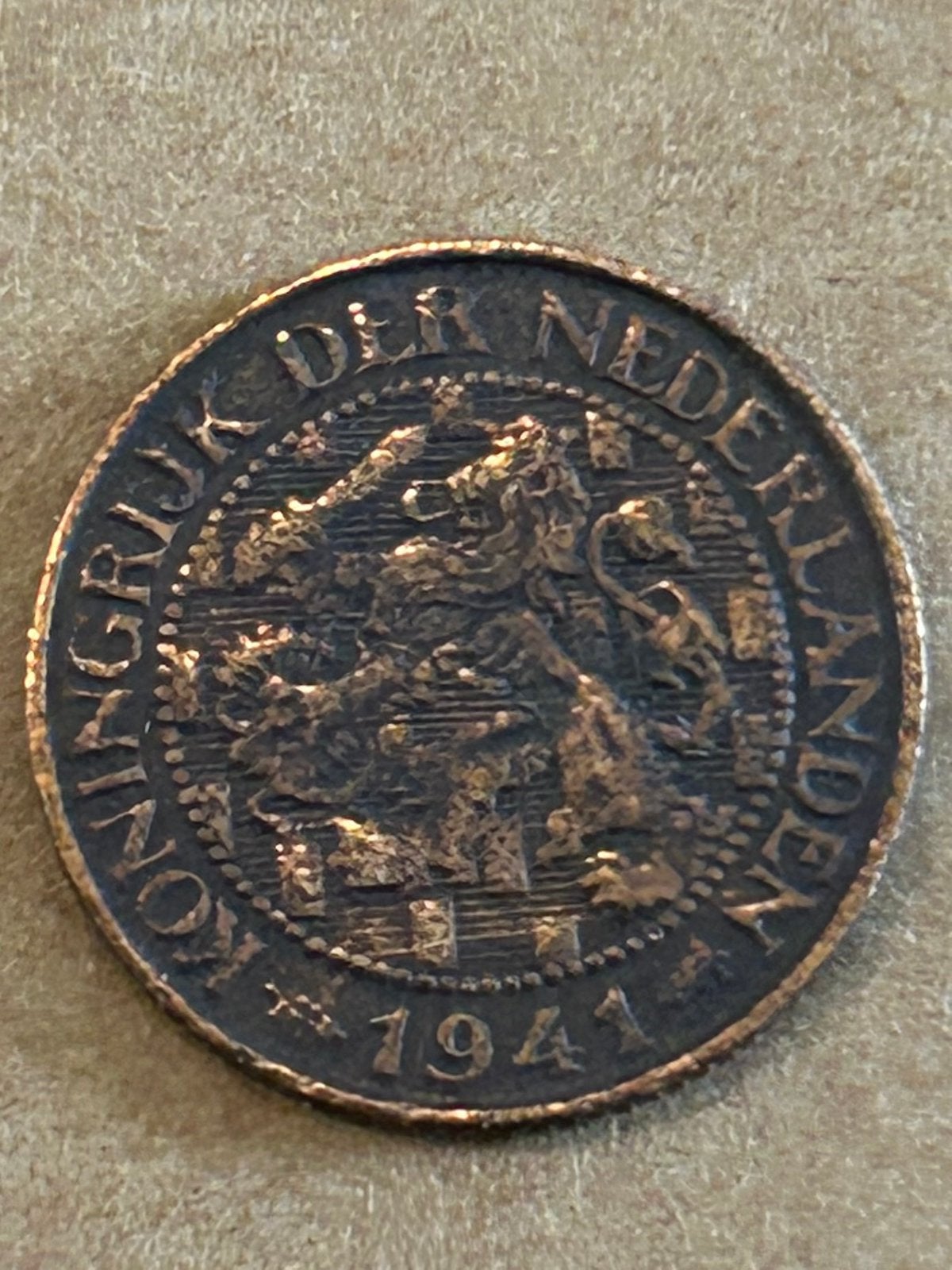 Brons 1 cent 1941 (Koningin Wilhelmina)., Ophalen of Verzenden, Koningin Wilhelmina, Overige waardes