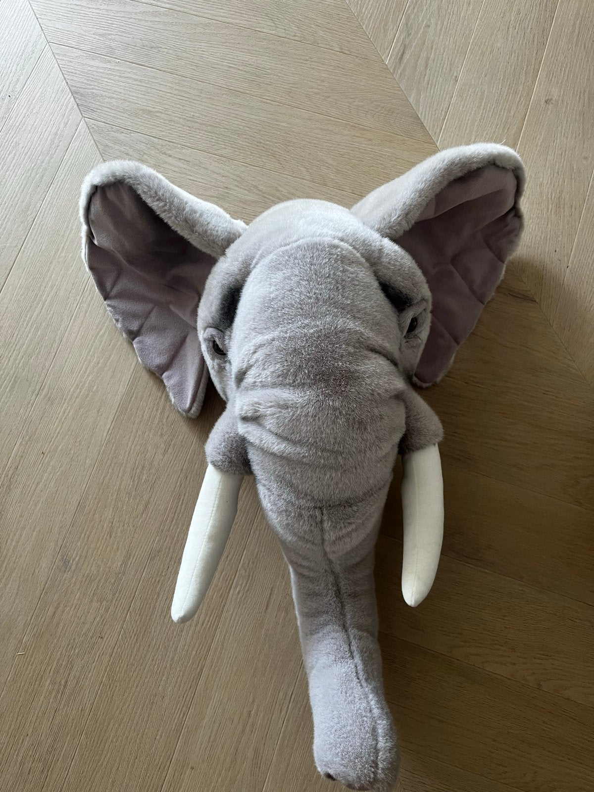 Wanddecoratie Olifant - Knuffelkop, Gebruikt, Grijs, Ophalen of Verzenden, Middelgroot (20 tot 80 cm)