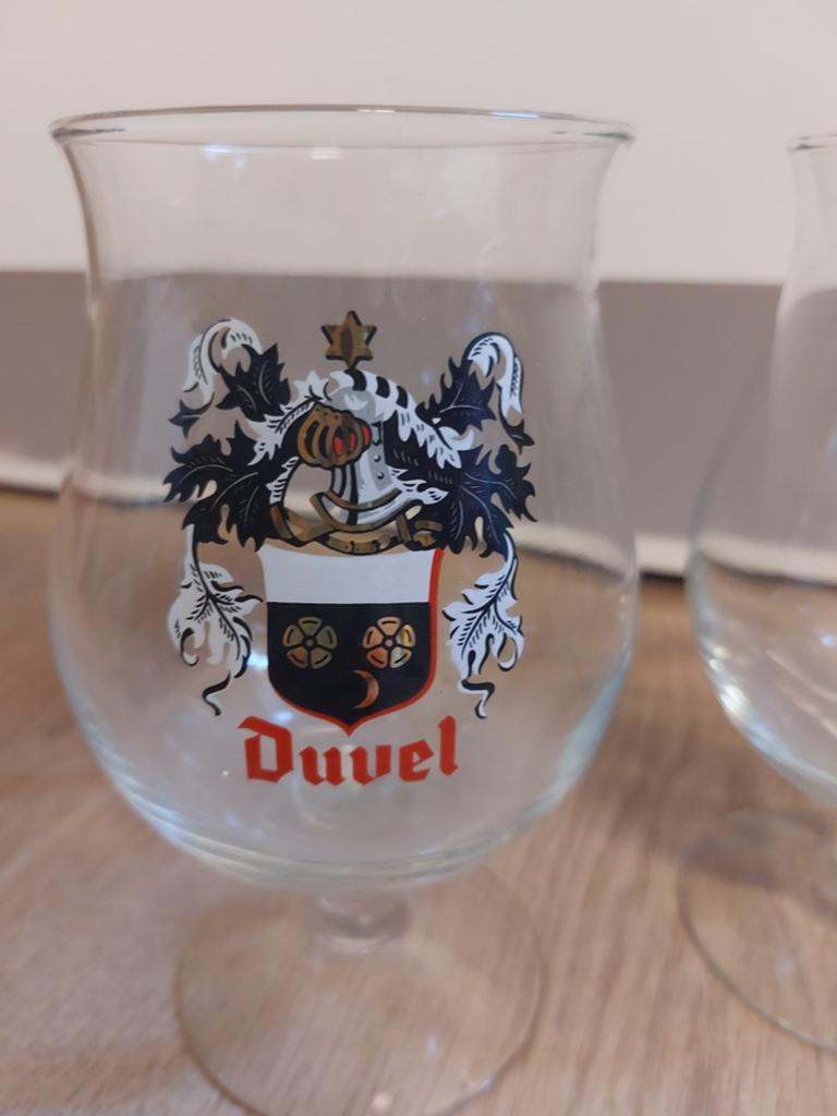 2x duvel glas met wapenschild, Verzamelen, Biermerken, Ophalen of Verzenden, Glas of Glazen, Duvel