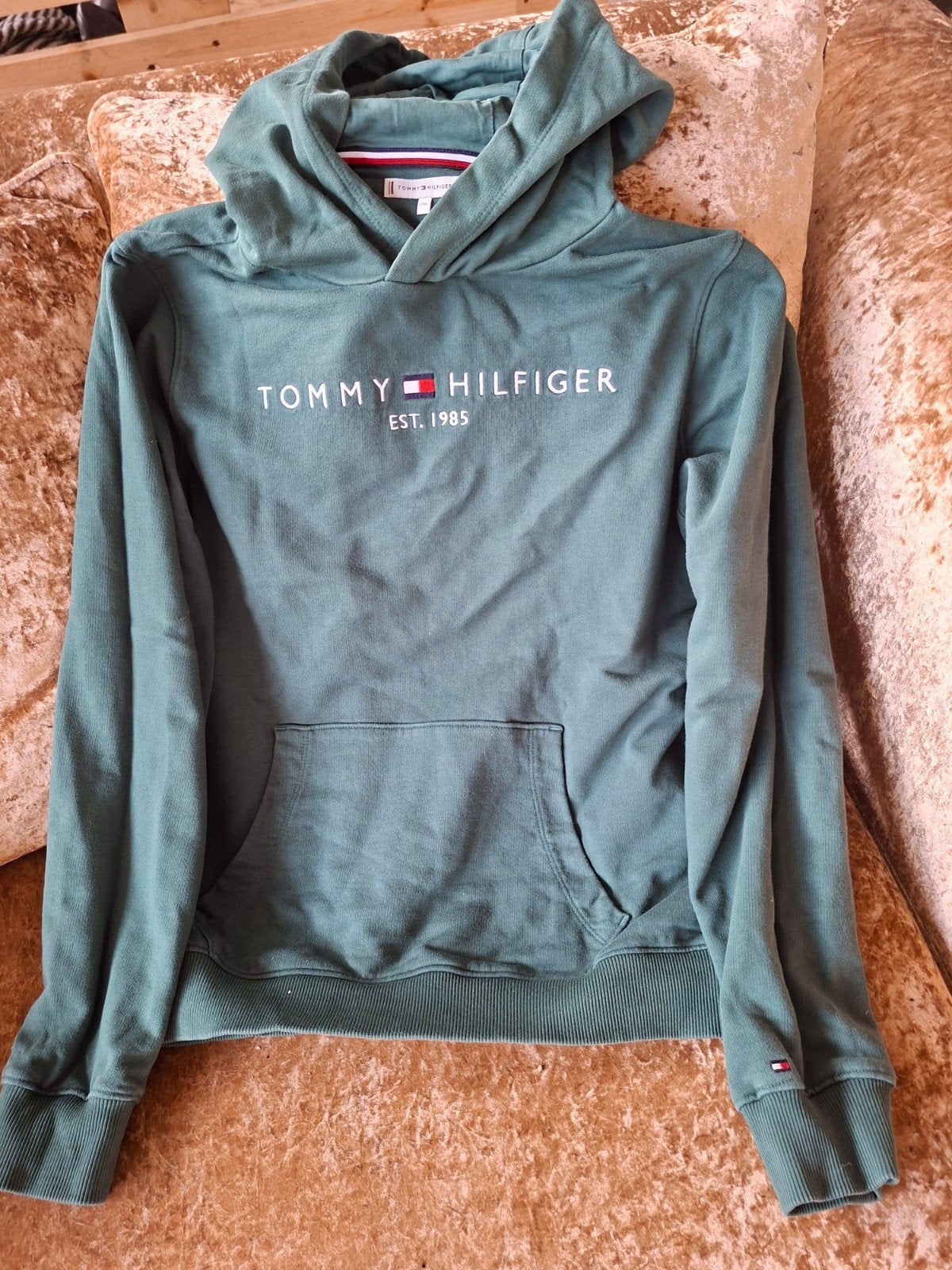 Tommy Hilfiger hoodie groen maat 176, Gebruikt, Jongen of Meisje, Trui of Vest, Ophalen of Verzenden