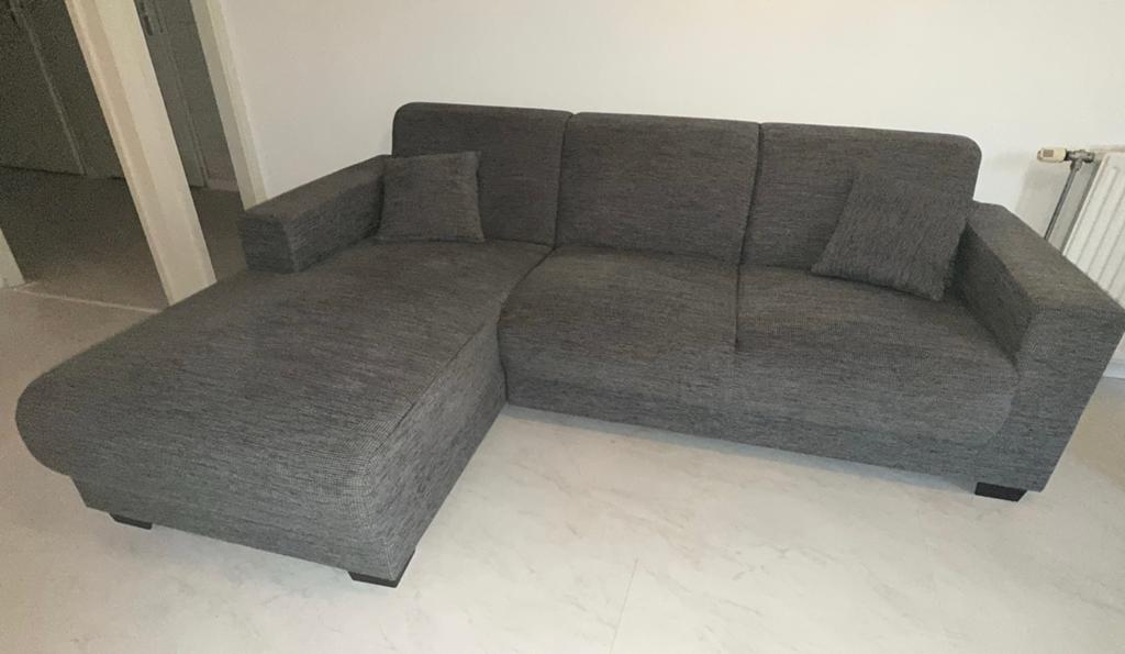 Leen Bakker Bankstel 2.40 x 1.60 (incl. 2 kussens), Huis en Inrichting, Banken | Bankstellen, Ophalen, Overige materialen, Gebruikt