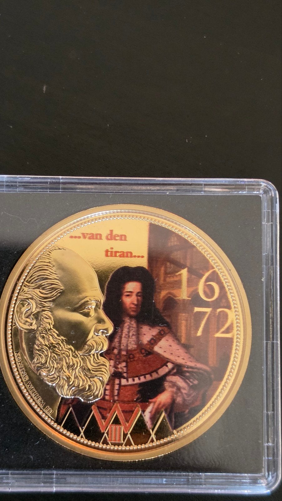 Vergulde munt 'Koningrijk der Nederlanden' met Willem van Or, Postzegels en Munten, Munten | Nederland, Vóór koninkrijk, Losse munt
