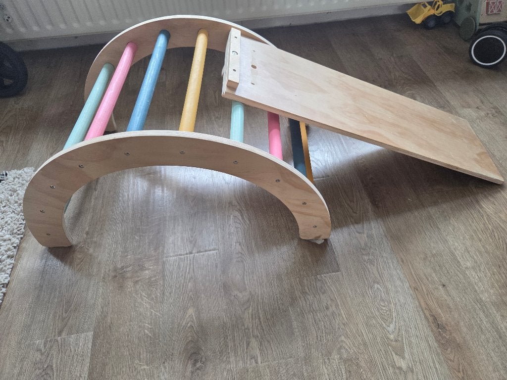 Klimrek met glijbaan binnen, Kinderen en Baby's, Speelgoed | Houten speelgoed, Ophalen, Zo goed als nieuw, Overige typen