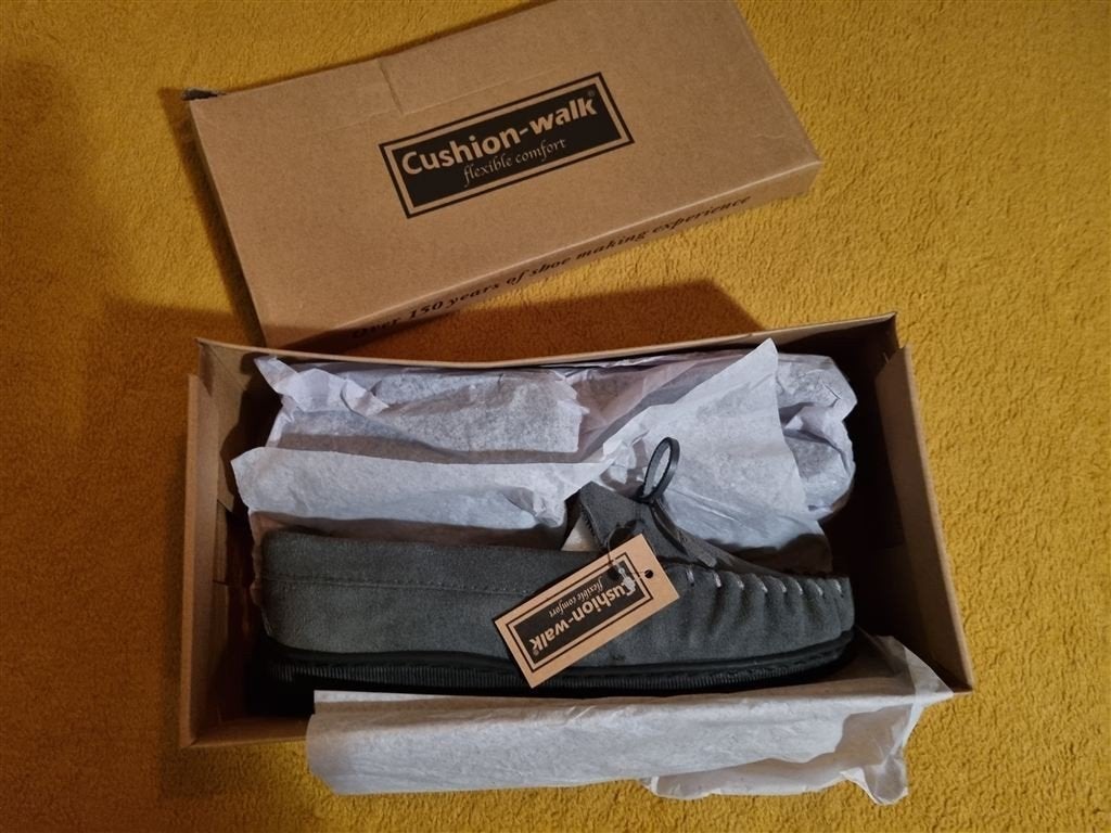 Foto 7 van Cushion-Walk flexible comfort Suede Moccasin slippers grijs