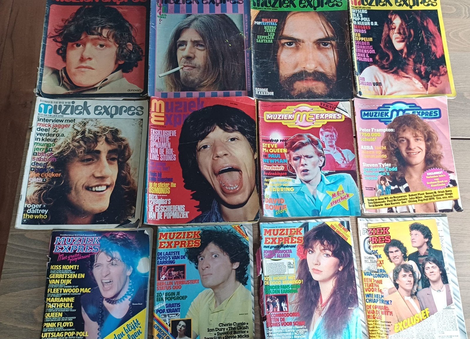 12 x Muziek Expres - 1969/1979, Verzamelen, Ophalen of Verzenden, 1960 tot 1980, Nederland, Tijdschrift