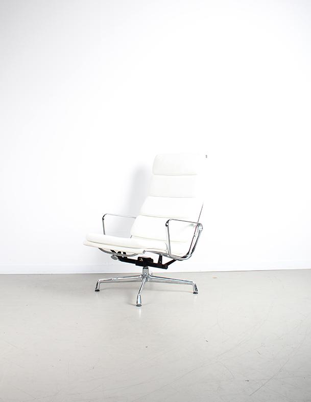 1x Vitra Eames EA 222 Softpad Wit – Chroom, Huis en Inrichting, Fauteuils, Niet ingevuld, Niet ingevuld, 75 tot 100 cm, Ophalen of Verzenden