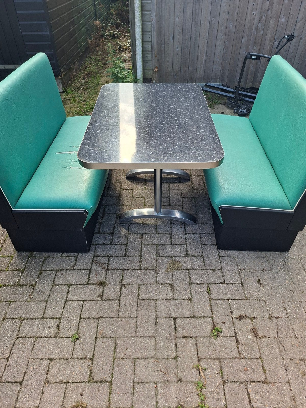 Retro Diner Bankstel met Tafel - Jaren '50 Stijl, Ophalen, Retro, Jaren '50, Diner stijl, Vier personen, Rechthoekig
