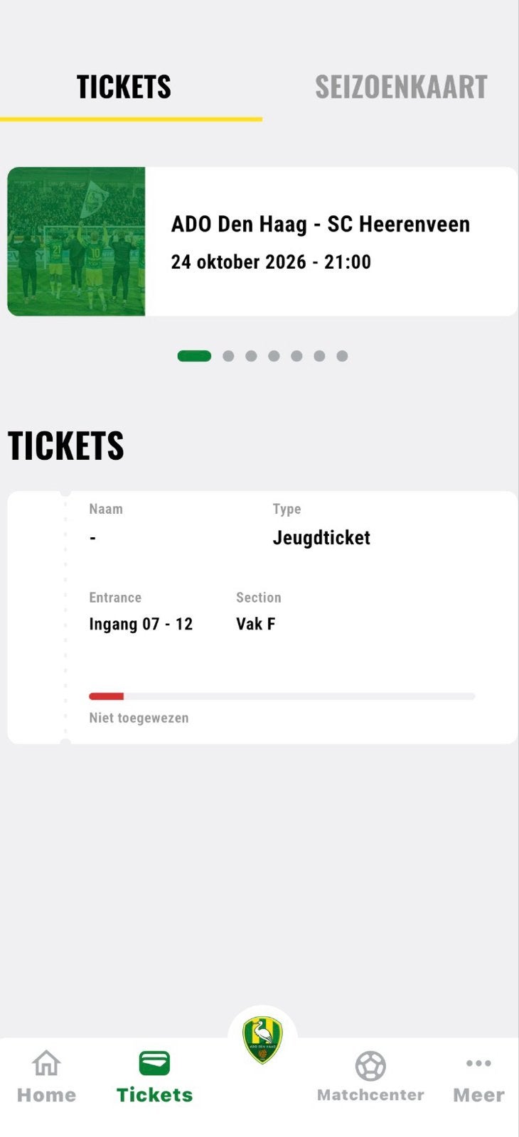 Ado den haag vs Heerenveen, Eén persoon