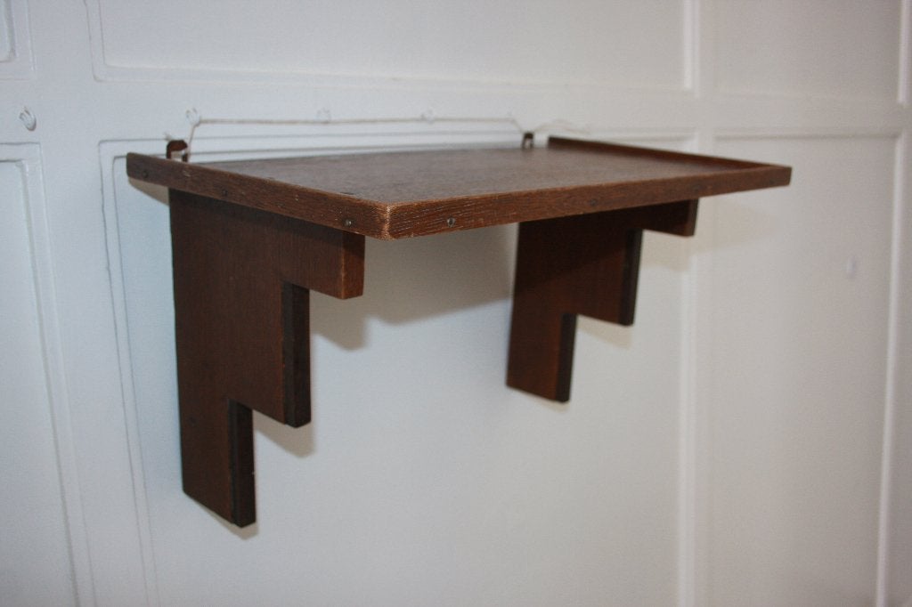 Antieke eiken wandconsole / hangplank, Ophalen of Verzenden, Gebruikt