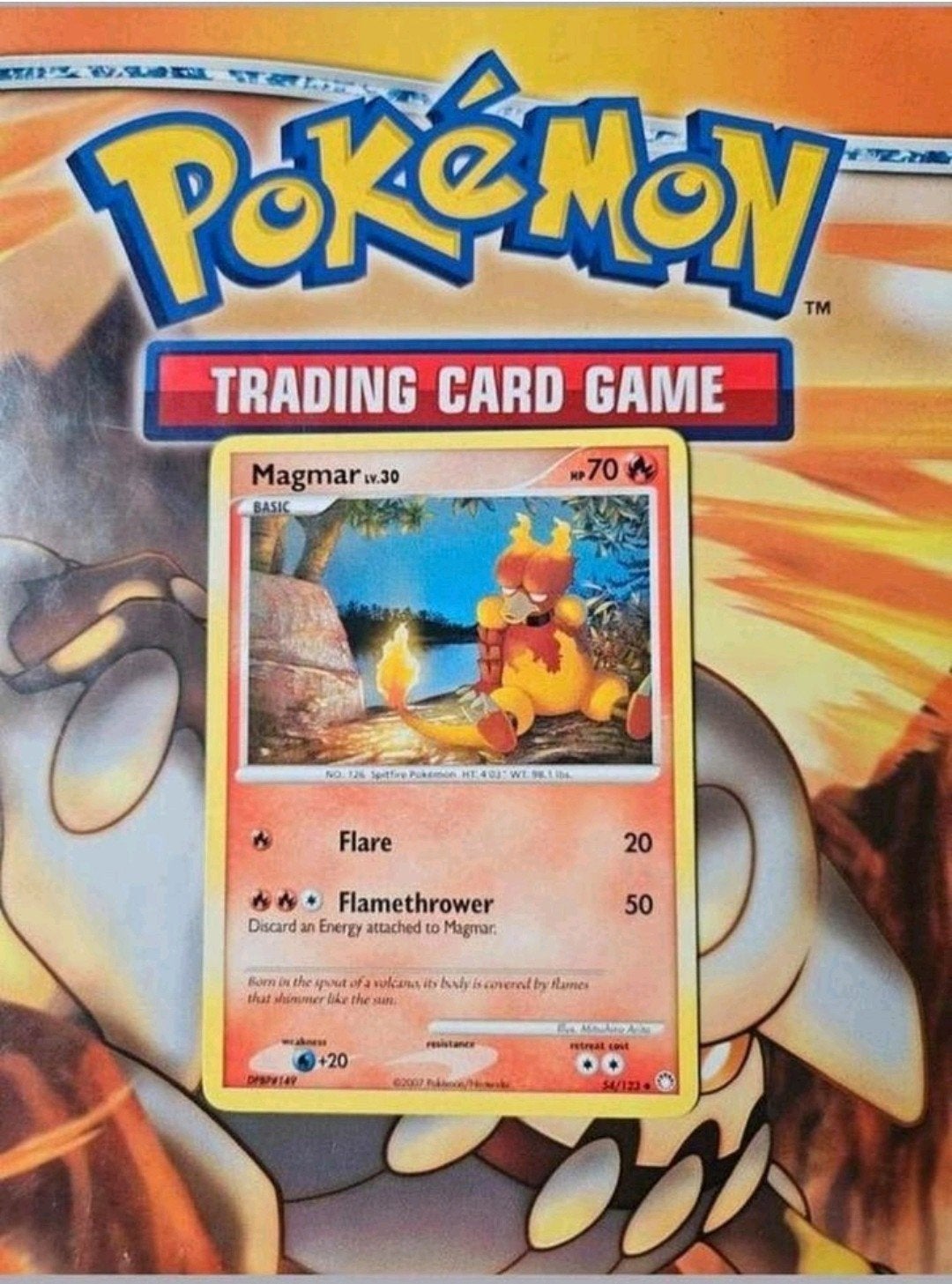 Magmar 54/123 Diamond&Pearl Mysterious Treasures pokemon, Ophalen of Verzenden, Gebruikt, Losse kaart