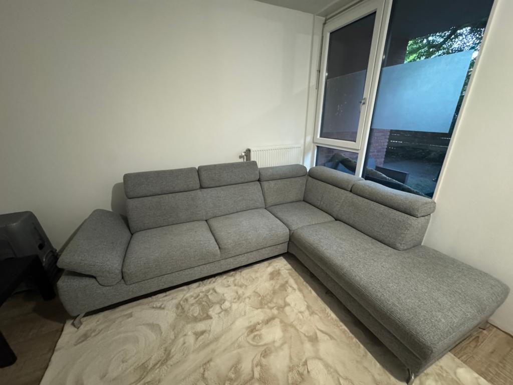 NETTE LOUNGEBANK - GRIJS - 270x220, Ophalen, Zo goed als nieuw, Stof