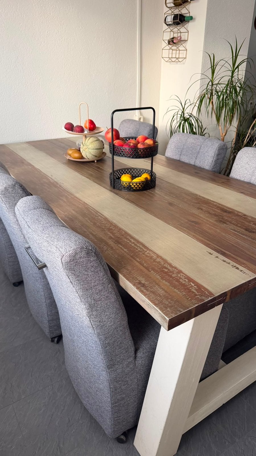 Handgemaakte Farmhouse Eettafel (240x100) + 6 Stoelen Optie, Ophalen, 200 cm of meer, 50 tot 100 cm, Zo goed als nieuw