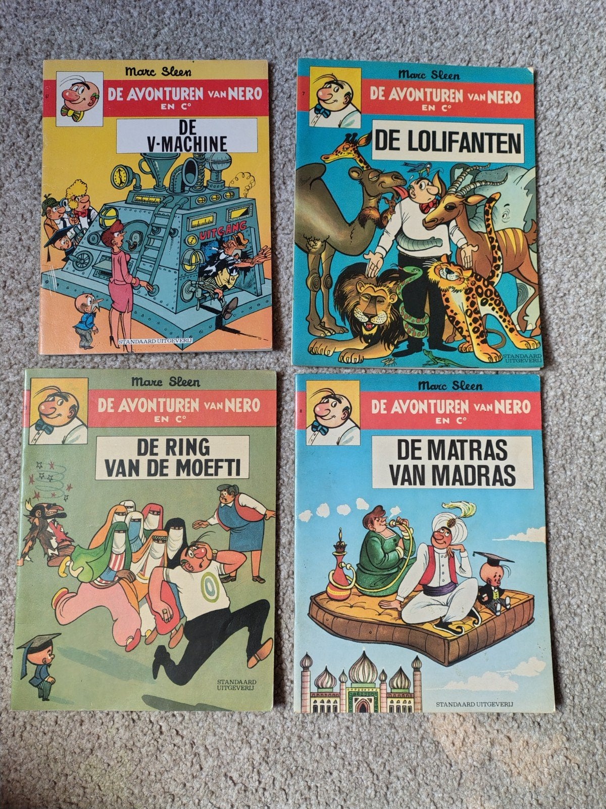 4 oude stripboeken van Marc Sleen, Boeken, Gelezen, Marc Sleen, Europa, Ophalen of Verzenden