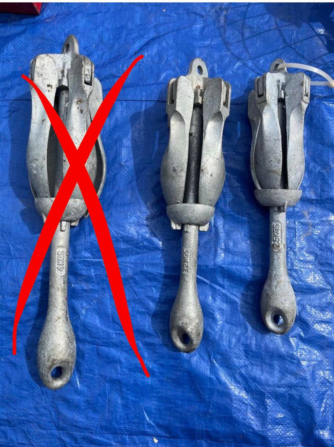 2 klapankers/ paraplu ankers 3.2, 2.5 kg), Watersport en Boten, Ophalen, Zo goed als nieuw, Overige typen