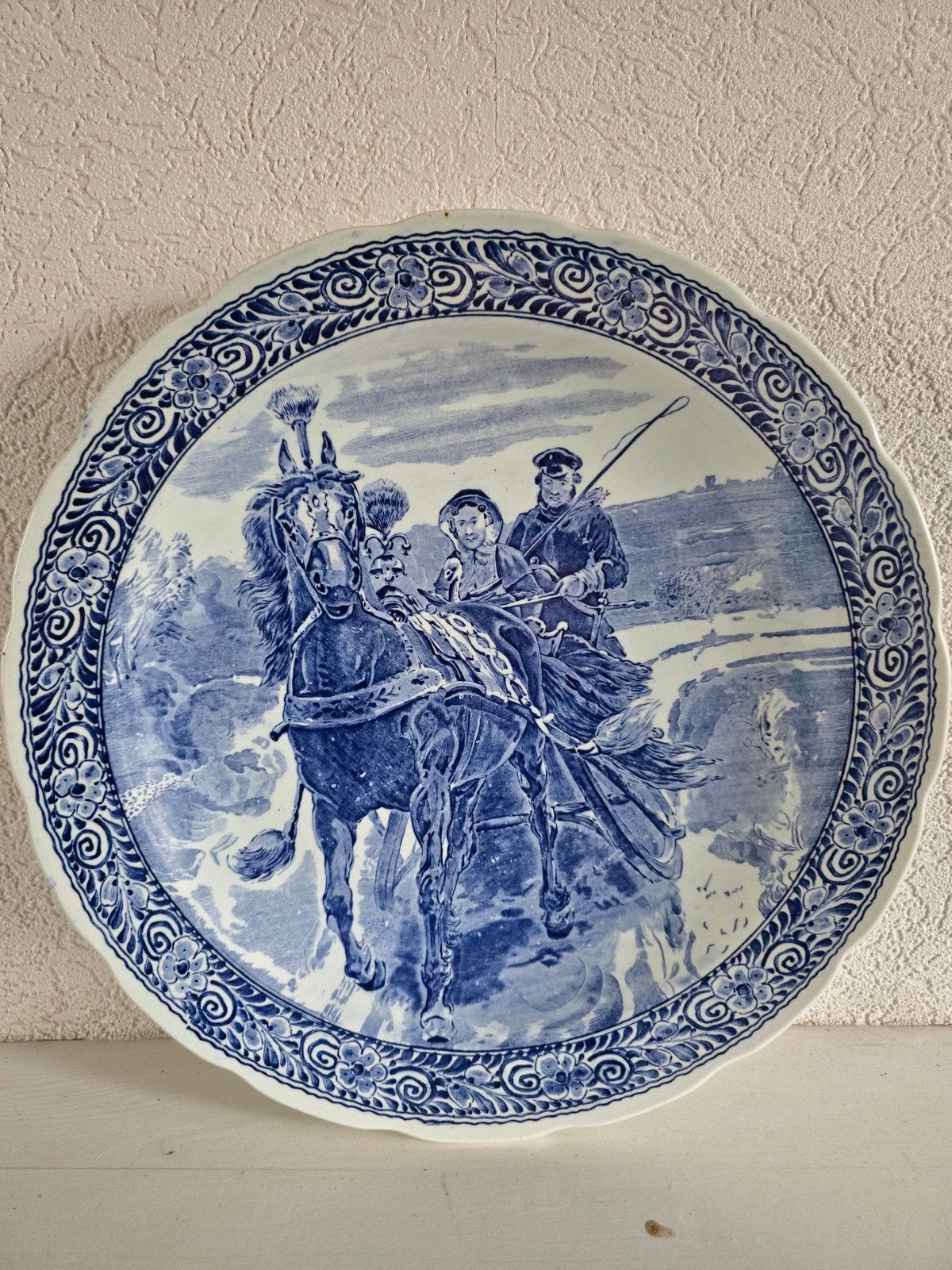 Antiek Delfts Blauw Wandbord - Royal Sphinx Boch, Antiek en Kunst, Ophalen