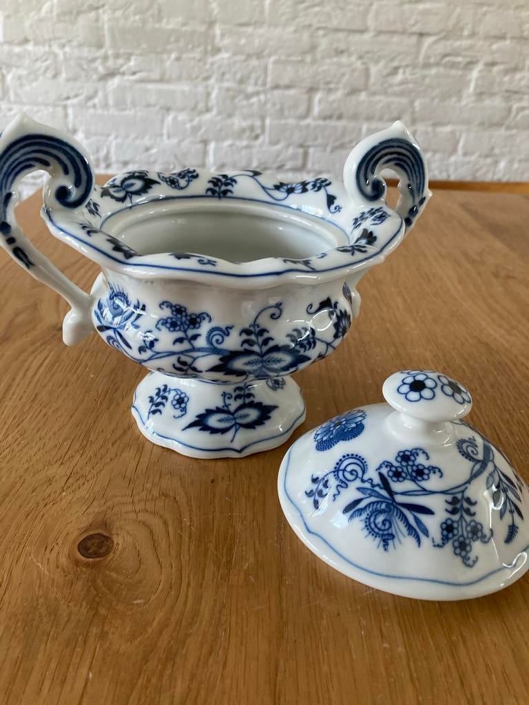 Sierlijke Blue Danube zwiebelmuster suikerpot met deksel, Ophalen of Verzenden