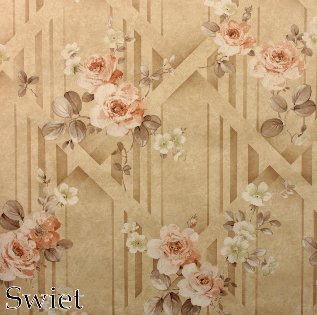 5708 Vintage rozenbehang ruiten retro oudroze swiet  , Ophalen of Verzenden, 25 tot 50 m², Wit