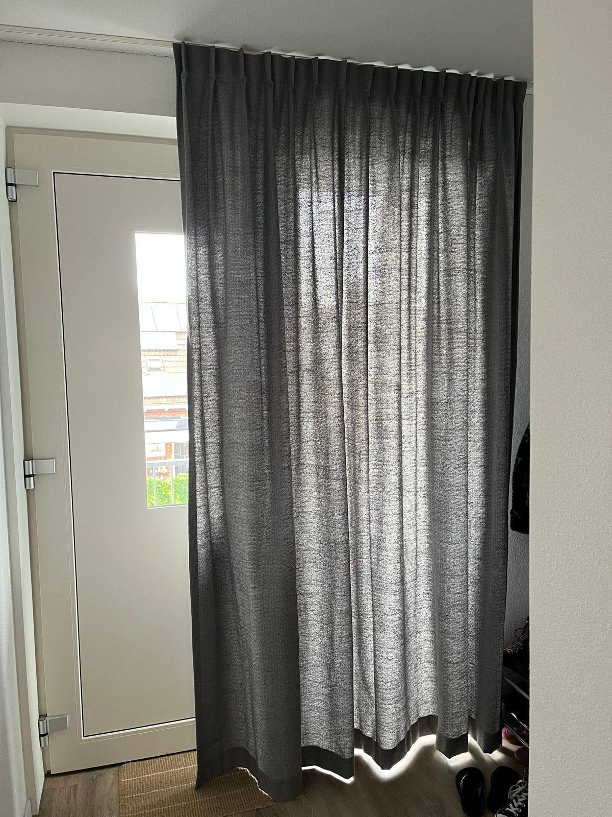 Donkergrijs gordijn 250x150 cm, Ophalen, Met haken, 150 cm, Karwei