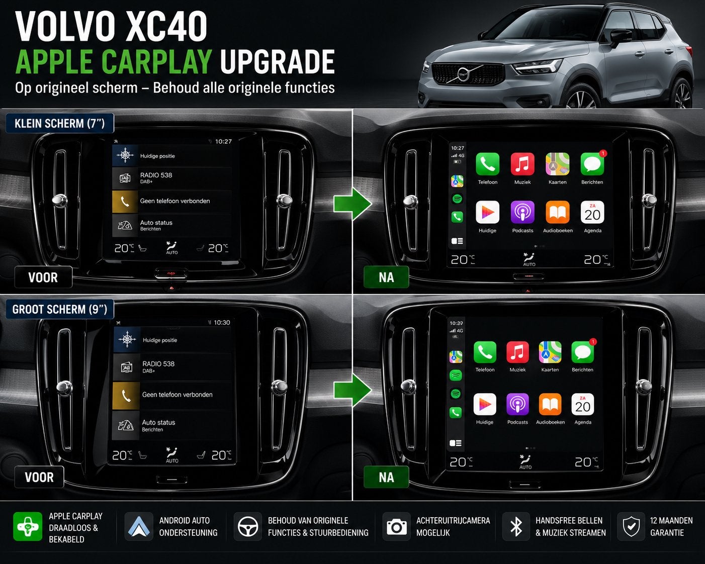 Volvo XC40 Apple CarPlay op Origineel Scherm, Ophalen of Verzenden, Nieuw