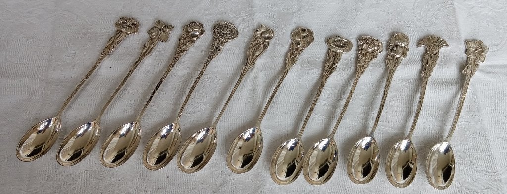 11 zware grote theelepels/ koffielepels Massief 835 zilver, Antiek en Kunst, Antiek | Goud en Zilver, Ophalen of Verzenden, Zilver