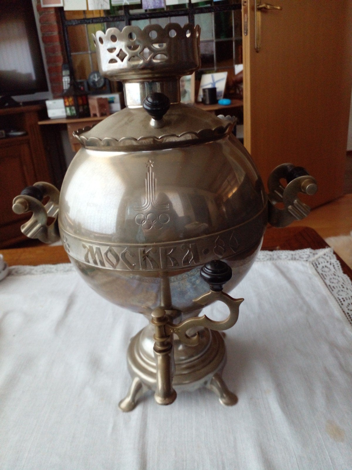 Vintage Samovar Moskou 1980 Olympische Spelen, Ophalen