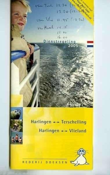 scheepvaart-TERSCHELLING-red doeksen- dienstregeling 2005, Ophalen of Verzenden, Zo goed als nieuw, Motorboot, Boek of Tijdschrift