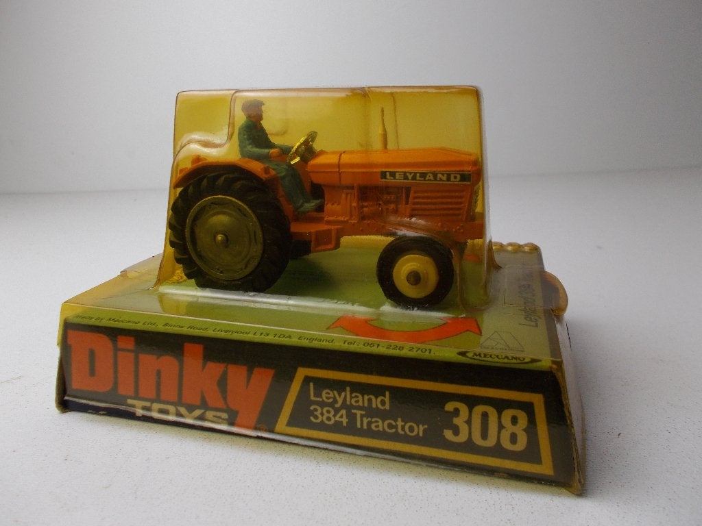 1972 Dinky Toys 308 LEYLAND 384 TRACTOR + ORIG. DOOSJE! (A), Ophalen of Verzenden, Zo goed als nieuw, Tractor of Landbouw, Dinky Toys