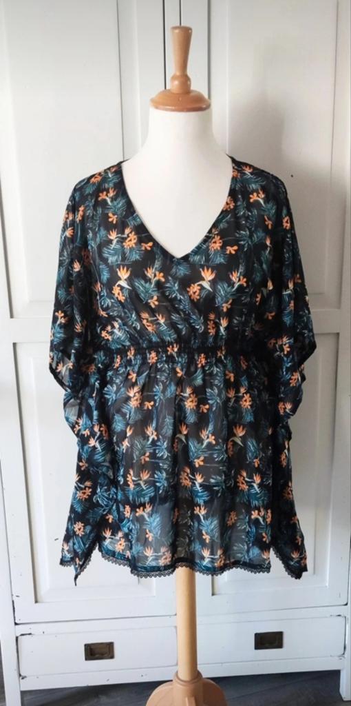 Strand jurkje/tuniek met print maat 44-46 Nieuwstaat!, Ophalen of Verzenden, Zo goed als nieuw, Overige kleuren, Overige typen