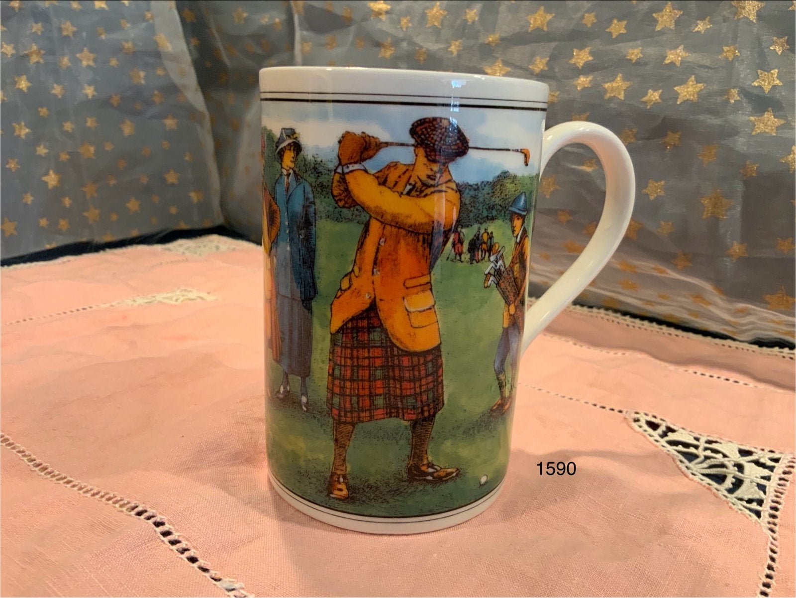 Dunoon Golf Mok - Made in Schotland, Ophalen of Verzenden, Zo goed als nieuw, Meerkleurig, Steen/keramiek
