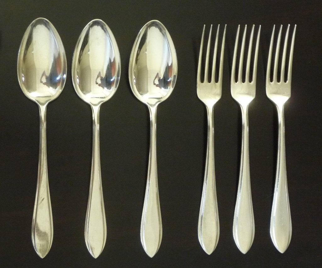 GERO puntfilet vintage verzilverde grote/diner vorken/lepels, Antiek en Kunst, Ophalen of Verzenden