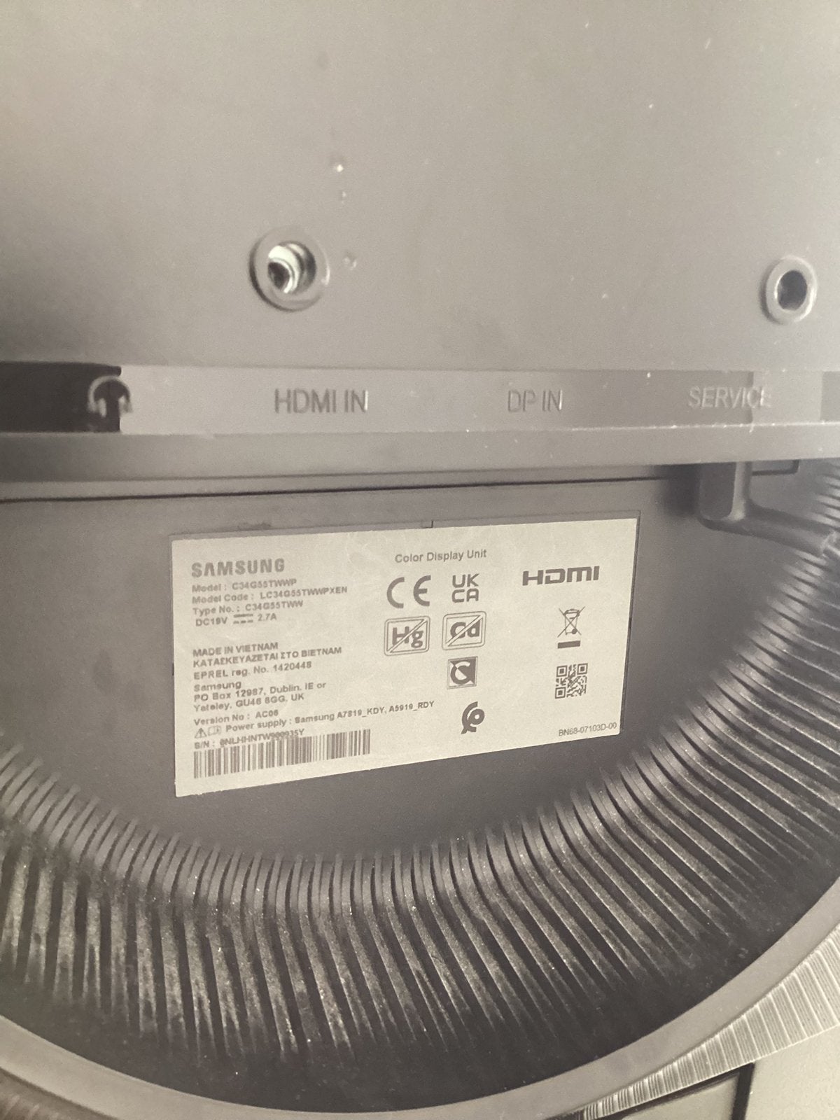Foto 5 van Samsung LC34G55TWWPXEN 34 inch Curved Gaming Monitor