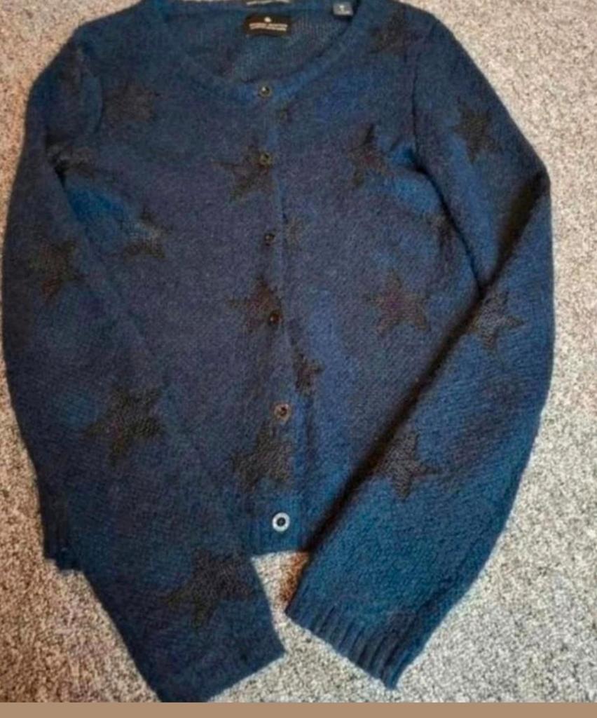 Maison Scotch vest blauw maat S – zachte knit met sterren, Blauw, Zo goed als nieuw, Maat 36 (S), Maison Scotch