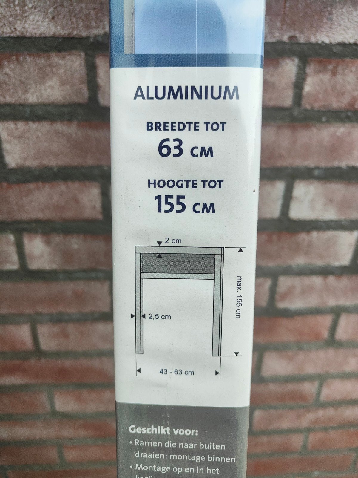Nieuwe Plisséhor voor ramen - Aluminium, tot 63x155 cm, Ophalen