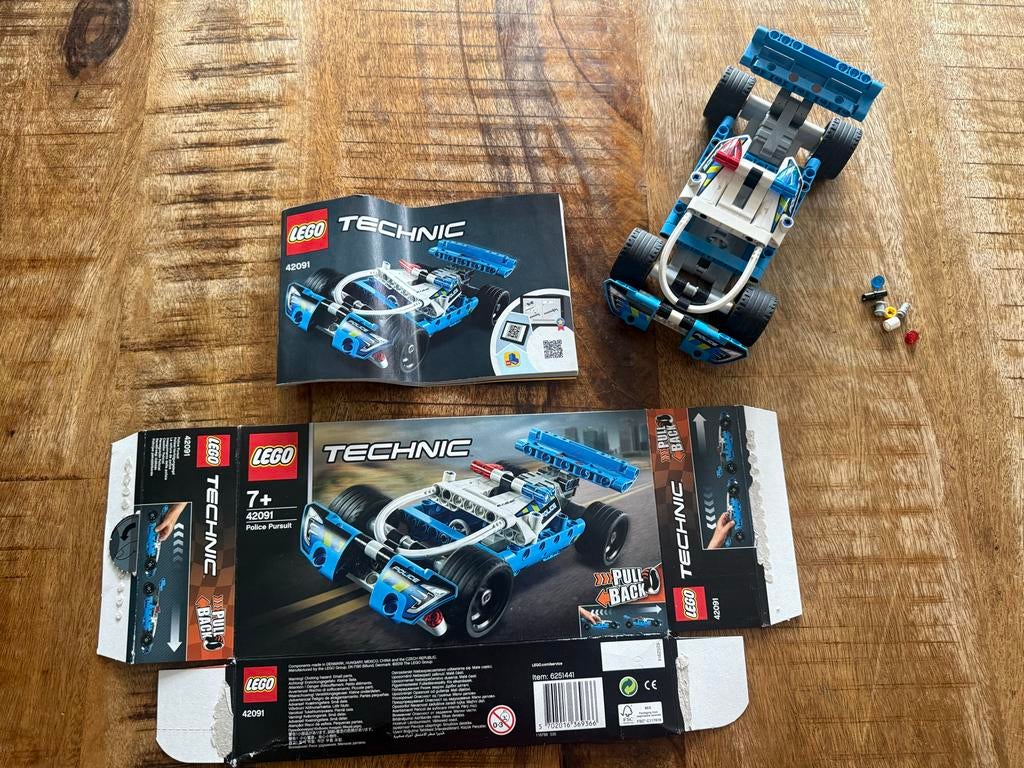 Lego Technic 42091 Politie Achtervolgingsauto, Lego, Ophalen of Verzenden, Zo goed als nieuw, Complete set
