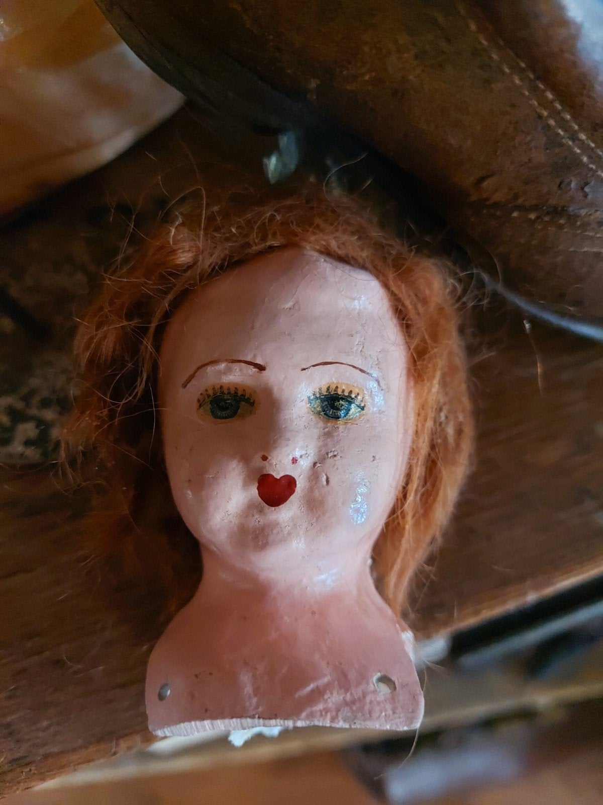 Mooi klein heel oud Brocante poppen hoofdje/Buste, Antiek en Kunst, Curiosa en Brocante, Ophalen of Verzenden