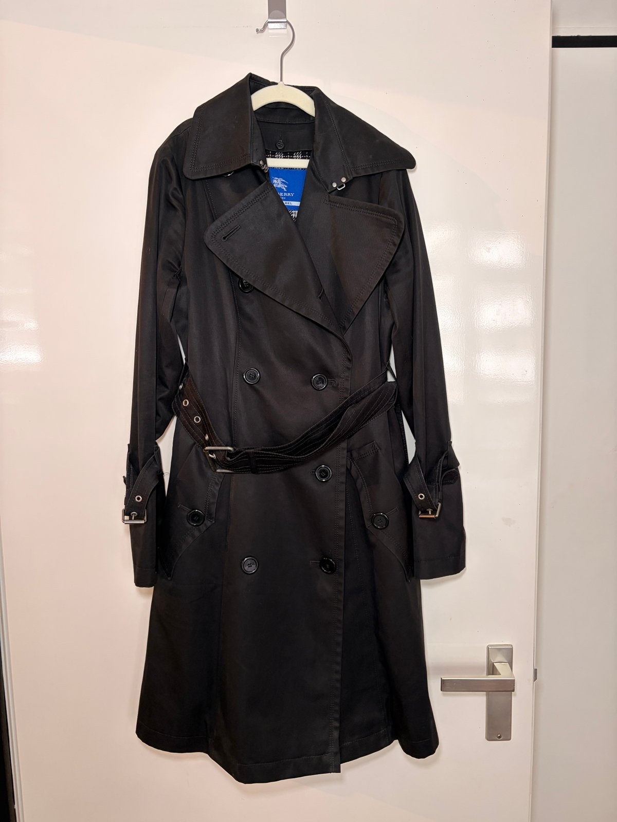Burberry Blue Label trench coat, Zwart, Ophalen of Verzenden, Burberry, Maat 36 (S)