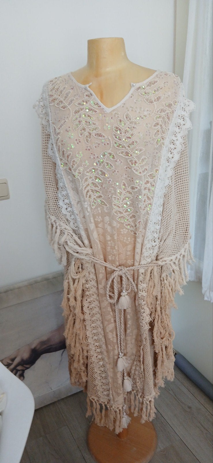 APARTE.. BOHO IBIZA JURK NIEUW een maat, Verzenden, Nieuw, Maat 42/44 (L), Onder de knie