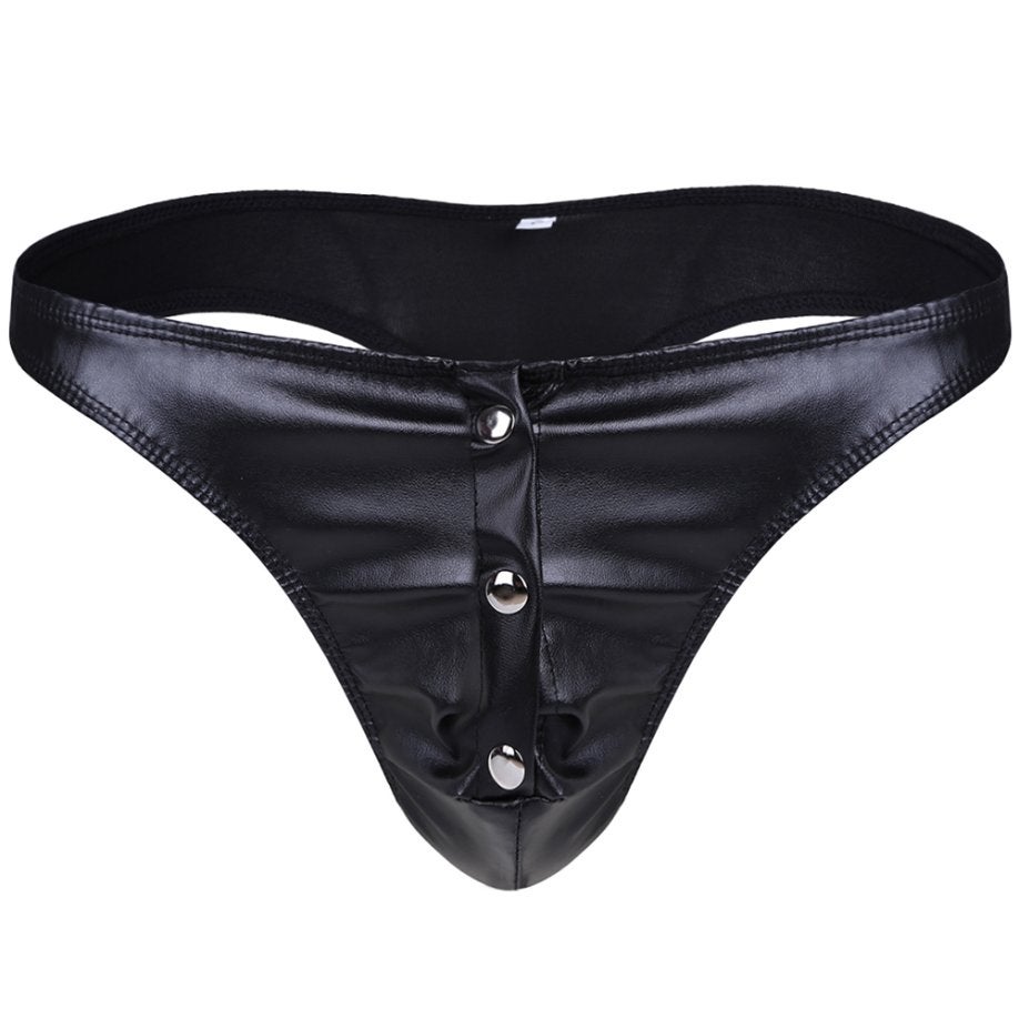 Zwarte kunst leren heren string met knopen tanga slip mannen, Kleding | Heren, Ondergoed, Slip, Zwart, Verzenden