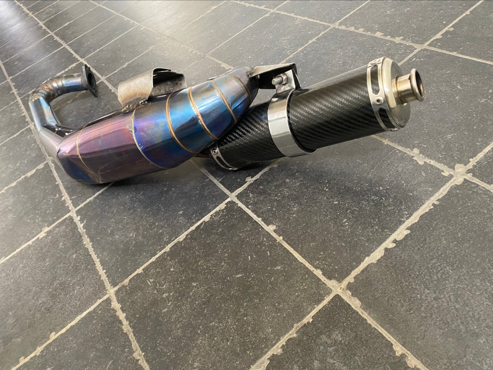 360 graden terugloop uitlaat runner 180/125cc, Ophalen of Verzenden, Zo goed als nieuw, Uitlaat, Piaggio