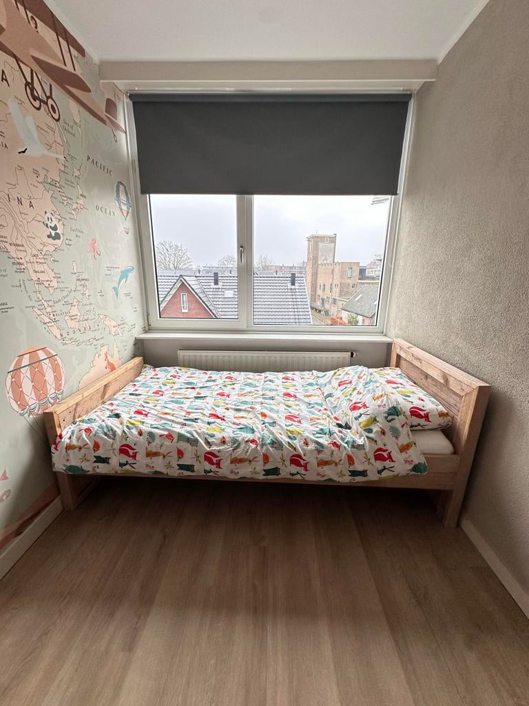 kinderbed, Kinderen en Baby's, Ophalen, Gebruikt, 70 tot 85 cm, Lattenbodem