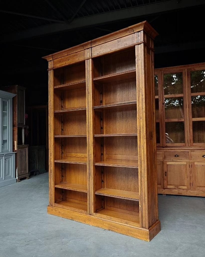 Prachtige eikenhouten bibliotheekkast | Boekenkast #6548, Gebruikt, Met deur(en), -, 200 cm of meer