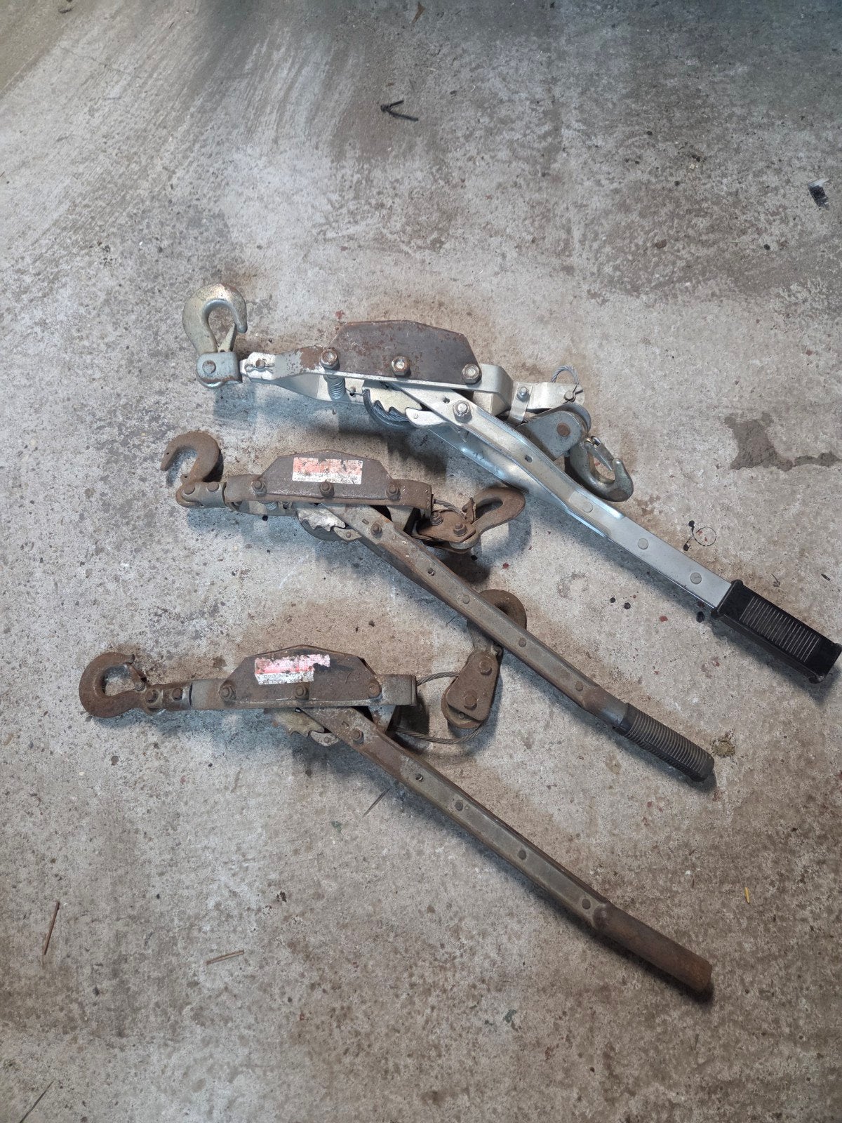 Set van 3 Takels - Handlier met Staalkabel, Ophalen, Gebruikt, Handmatig