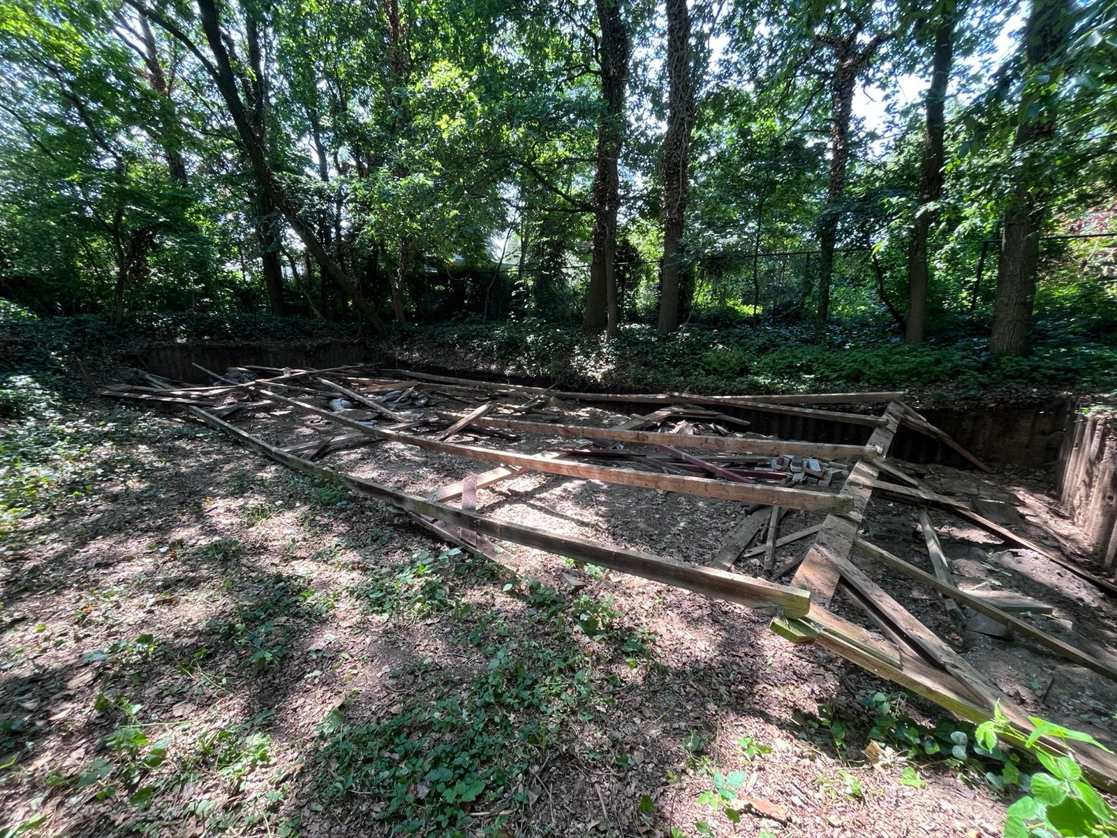 Houten balken van oude carport - gratis af te halen, Doe-het-zelf en Verbouw, Hout en Planken, Ophalen, Gebruikt, Balk, Overige houtsoorten