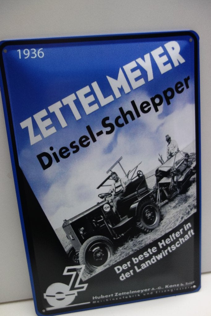 ZETTELMEYER TRACTOR LOGO BORD met reclame afb, Ophalen of Verzenden, Nieuw, Overige typen