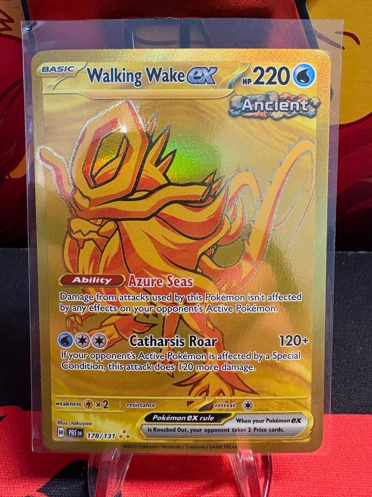 Pokémon Walking Wake ex Gold Kaart 178/131 Ancient, Ophalen of Verzenden, Zo goed als nieuw, Losse kaart, Foil